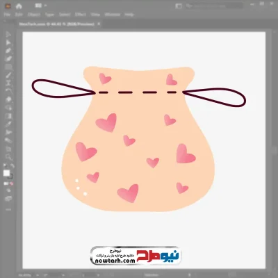 فایل وکتور کیسه هدیه پارچه ای با فرمت eps