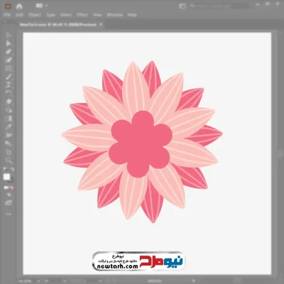 فایل وکتور گل صورتی با فرمت eps