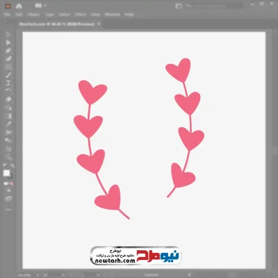 تصویر وکتور برگ صورتی با فرمت eps