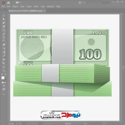 فایل وکتور دسته های صد دلاری با فرمت eps