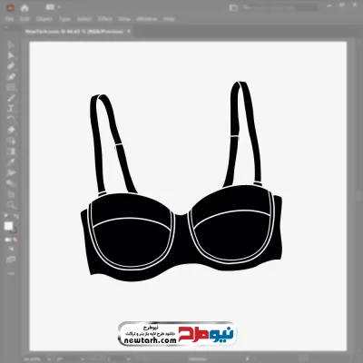فایل وکتور سیاه و سفید سوتین با فرمت eps