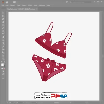 تصویر وکتوری ست لباس زیر دخترانه با فرمت eps