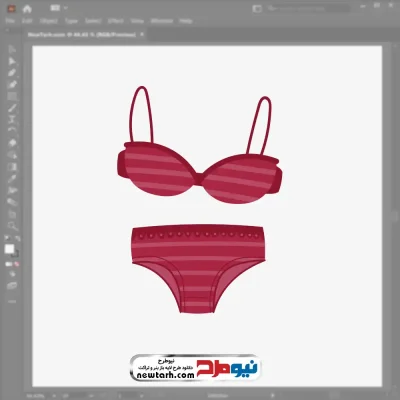 فایل وکتور شورت و سوتین راه راه با فرمت eps