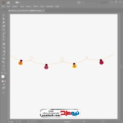 وکتور چراغ های رشته ای رنگی با فرمت eps