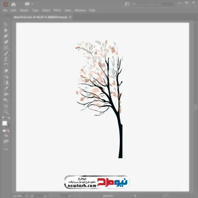 فایل وکتور درخت پاییزی کم برگ با فرمت eps