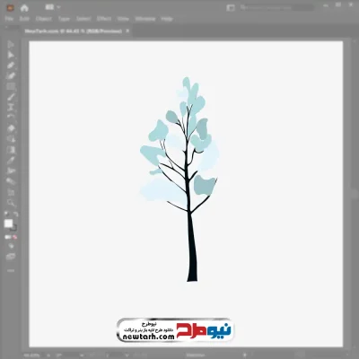 تصویر وکتور درخت برفی با فرمت eps