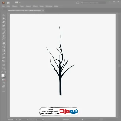 تصویر وکتور درخت خشک شده با فرمت eps