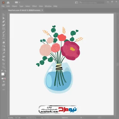 فایل وکتور گلدان شیشه ای با فرمت eps