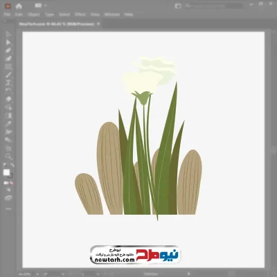 فایل وکتور چمن های بلند با گل سفید با فرمت eps