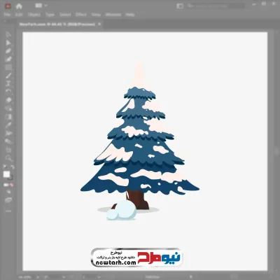 تصویر وکتور درخت کاج برفی با فرمت eps