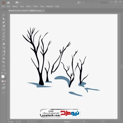 تصویر وکتور درختان خشکیده با فرمت eps