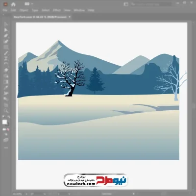 فایل وکتور منظره برفی با فرمت eps
