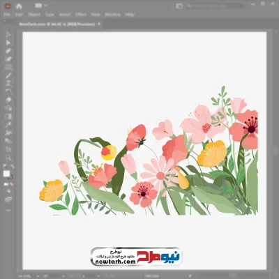 فایل وکتور گل های حاشیه با فرمت eps