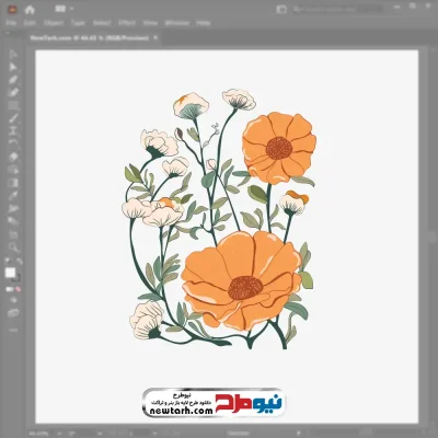 وکتور گل های نارنجی با فرمت eps