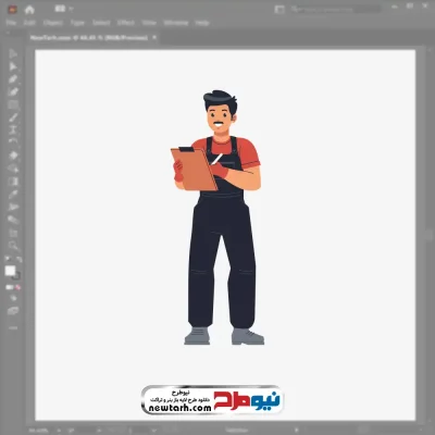 وکتور کارگر انبار با فرمت eps