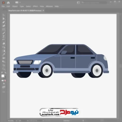 تصویر وکتوری ماشین طوسی با فرمت eps