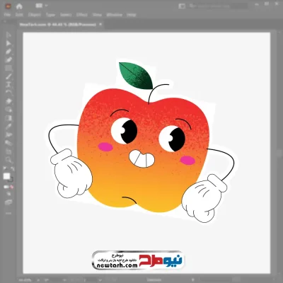 فایل وکتور سیب کارتونی با فرمت eps