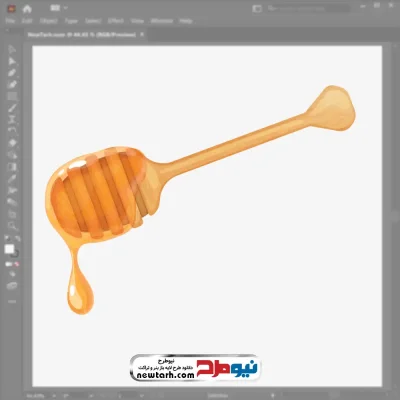 فایل وکتور قاشق چوبی عسل خوری با فرمت eps