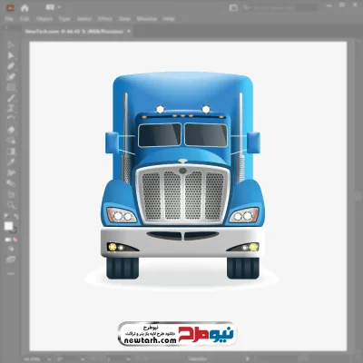 فایل وکتور کامیون دماغ دار با فرمت eps