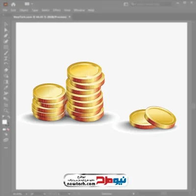 فایل وکتوری سکه های روی هم چیده با فرمت eps