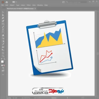 وکتور کلیپ بورد نمودار مالی کسب و کار با فرمت eps