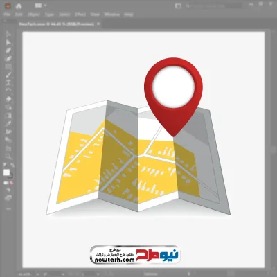 وکتور نقشه جاده با تصویر نماد مکان با فرمت eps