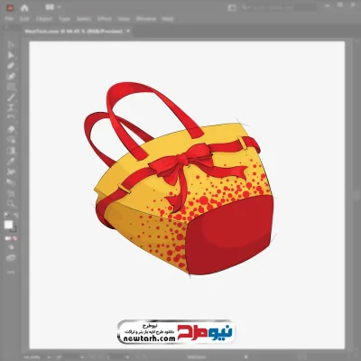 فایل وکتور کیف دستی زنانه زرد با فرمت eps