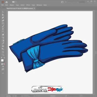فایل وکتور دستکش زنانه آبی با فرمت eps