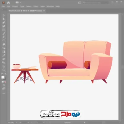 وکتور مبل دو نفره با فرمت eps