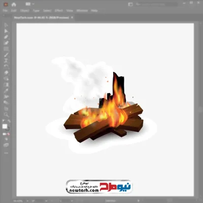تصویر وکتوری آتش و هیزم با فرمت eps