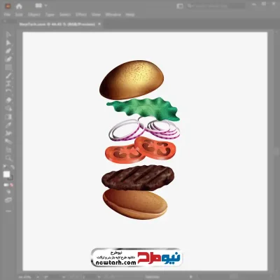 فایل وکتور همبرگر با فرمت eps