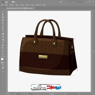 وکتور کیف دستی زنانه قهوه ای با فرمت eps