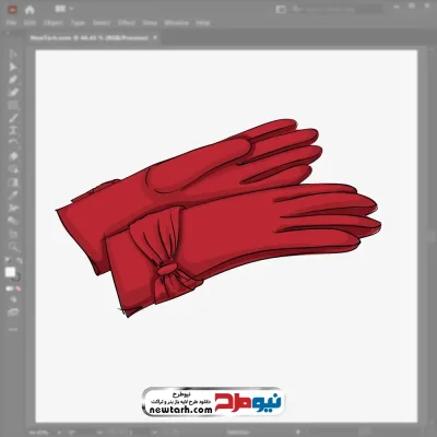 وکتور دستکش زنانه قرمز با فرمت eps