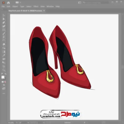 فایل وکتور کفش پاشنه بلند قرمز با فرمت eps