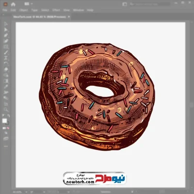 فایل وکتور دونات شکلاتی با فرمت eps