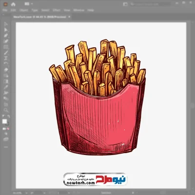 فایل وکتور سیب زمینی سرخ کرده با فرمت eps