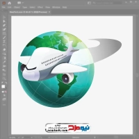 فایل eps هواپیما دور کره زمین