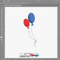 فایل eps بادکنک قرمز و آبی