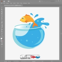 تصویر وکتوری ماهی قرمز در تنگ