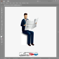تصویر وکتوری مرد در حال روزنامه خواندن