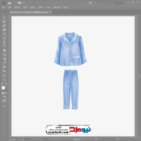 فایل وکتور ست لباس خواب آبی