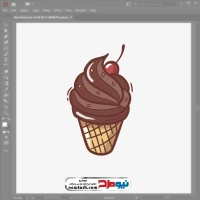 فایل وکتوری بستنی قیفی شکلاتی