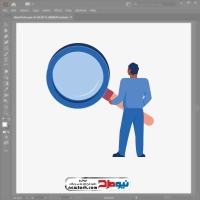 فایل وکتور مرد با ذره بین بزرگ