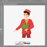 تصویر وکتوری مرد جوان با سبزه نوروز