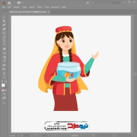 تصویر وکتوری دختر با تنگ ماهی