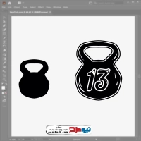 فایل وکتوری دمبل کتل بل 13 کیلویی