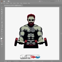 فایل وکتور مرد بدنساز با دمبل