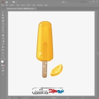 فایل وکتوری بستنی یخی پرتقالی