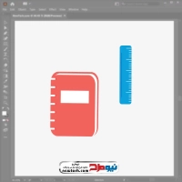 فایل وکتوری دفتر یادداشت و خط کش