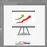 فایل وکتوری تابلو روی سه پایه با نمودار رشد